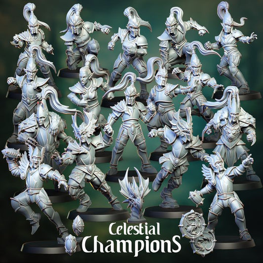 Celestial Champions - High Elves - Team for Fantasy Football Miniature Tabletop Game - Punga Miniature - TheMajorLab