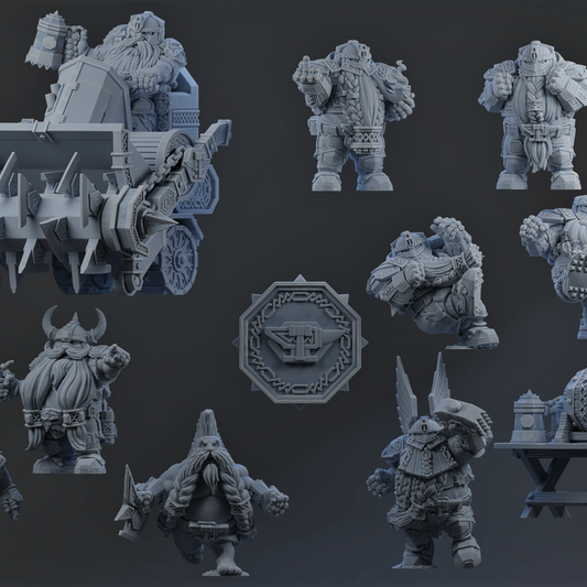 Dwarf Team for Fantasy Football Miniature games Brutefun Miniatures