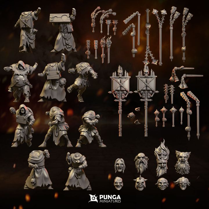 10x Flagelliants Human Warband Punga Miniatures