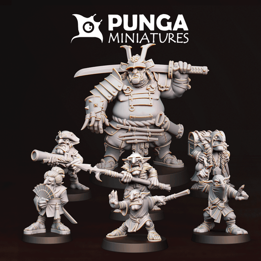 Gokuro Ogre with Pirate Gnoblars - Punga Miniatures - TheMajorLab