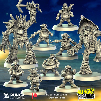 Hungry Piranha Halfling Team for Fantasy Football Miniature Tabletop Game Punga Miniatures
