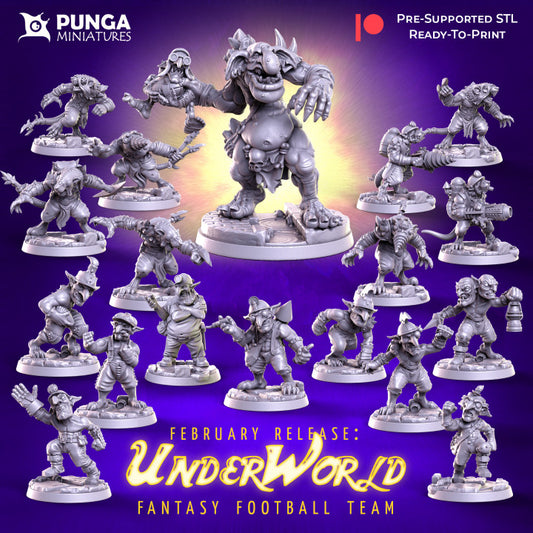 Underworld Team for Fantasy Football Miniature Tabletop Game Puna Miniatures