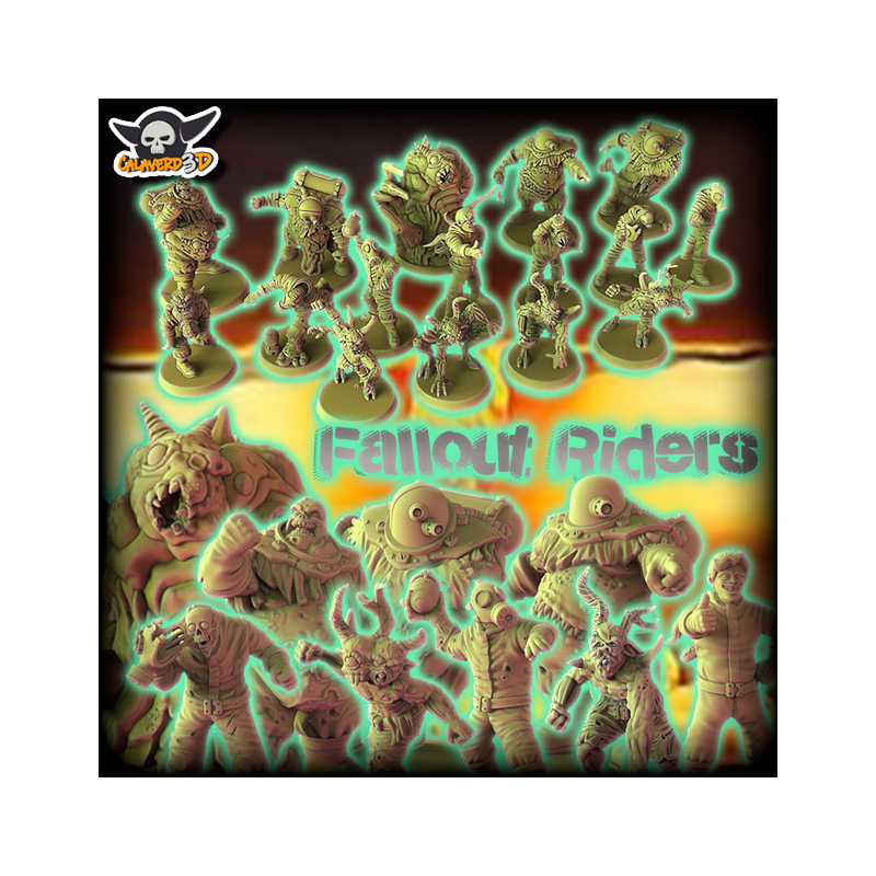 Fallout Riders Plague Chaos Team for fantasy football miniature tabletop game Calaverd3D