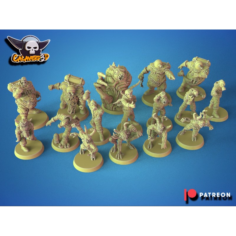 Fallout Riders Plague Chaos Team for fantasy football miniature tabletop game Calaverd3D