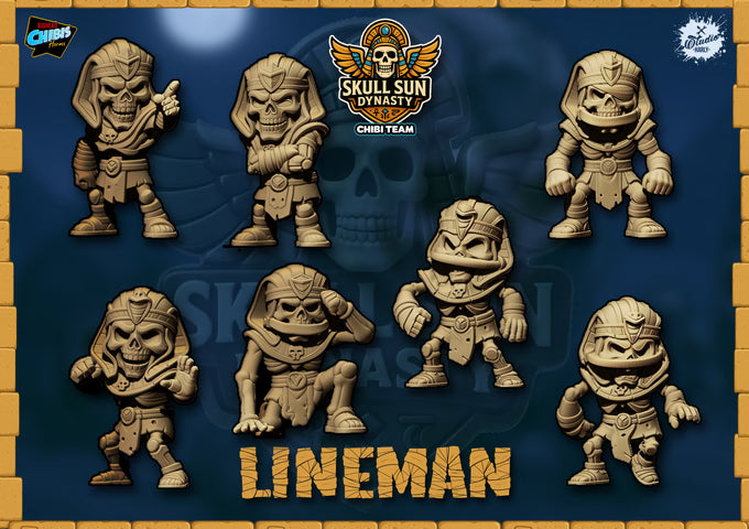 Skull Sin Dymasty Chibi Tomb Kings for fantasy football miniature tabletop game Big Head Chibis
