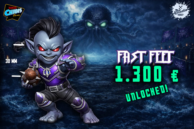 Sons of Kraken Chibi Dark Elves for fantasy football miniature tabletop game Big Head Chibis (Copy) - TheMajorLab