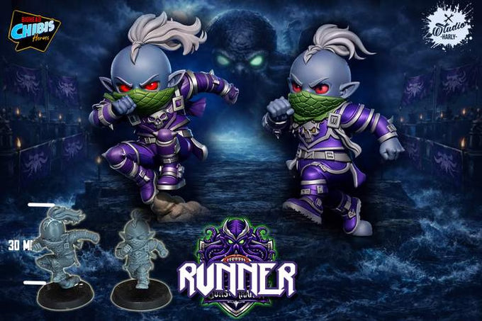 Sons of Kraken Chibi Dark Elves for fantasy football miniature tabletop game Big Head Chibis (Copy) - TheMajorLab