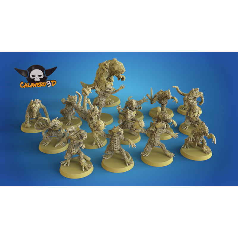Laboratory rat man team for fantasy football miniature tabletop game Calaverd3d