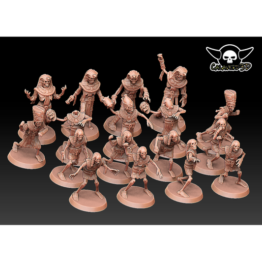 Skeleton Tomb Kings Team for Fantasy Football Miniature Tabletop Game Calaverd3D