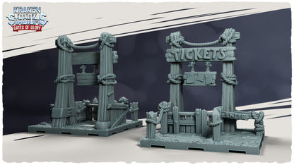 Kraken Stadium Gates of Glory Booths for Fantasy Football Tabletop Miniature Game - Kraken 3D Studios
