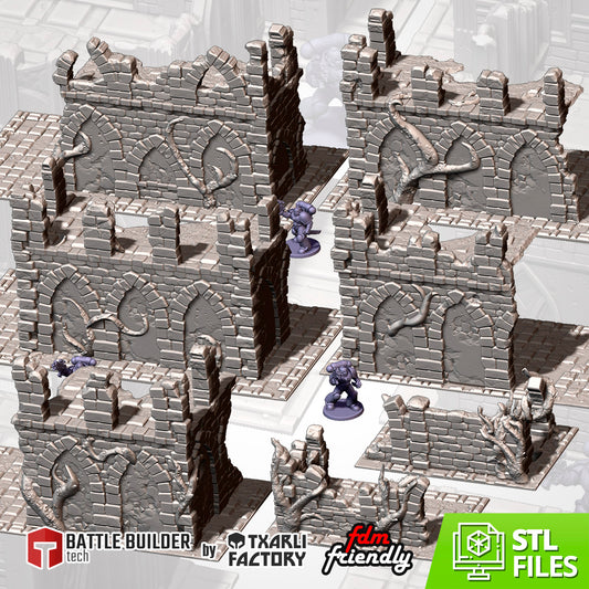 Castle Ruins Terrain – Epic Fantasy Scenery for Warhammer, D&D, and Tabletop Wargames Txarli Factory