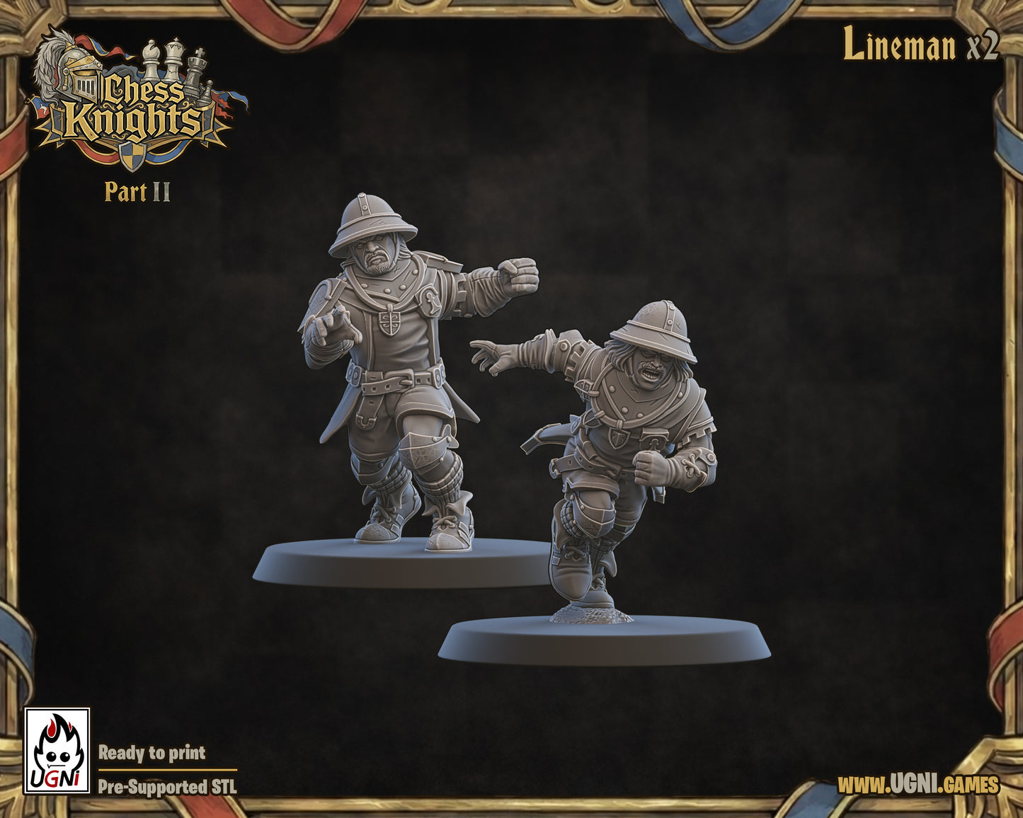 Chess Knights - Bretons team for Fantasy Football Tabletop Game Ugni miniatures - TheMajorLab