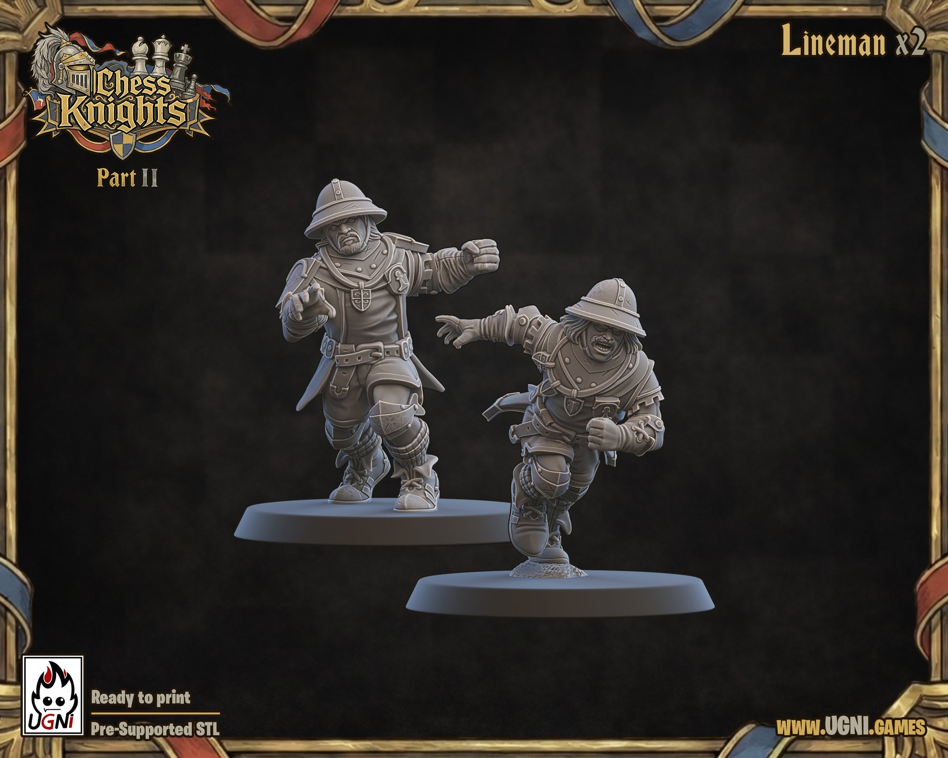 Chess Knights - Bretons team for Fantasy Football Tabletop Game Ugni miniatures - TheMajorLab