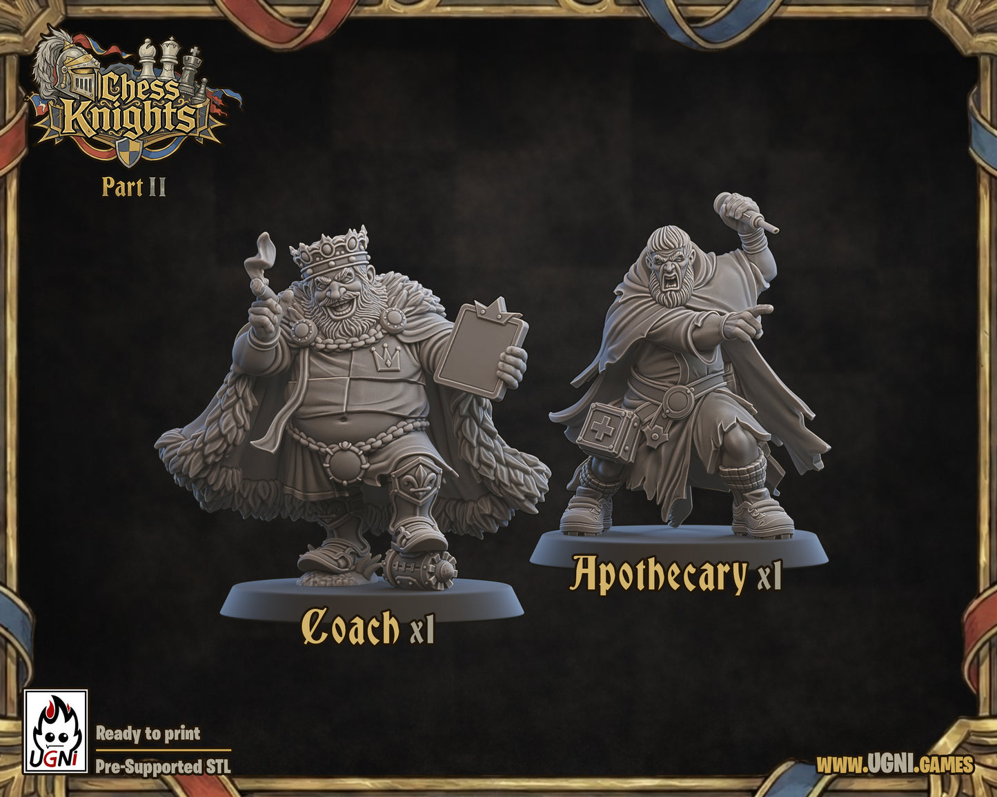 Chess Knights - Bretons team for Fantasy Football Tabletop Game Ugni miniatures - TheMajorLab
