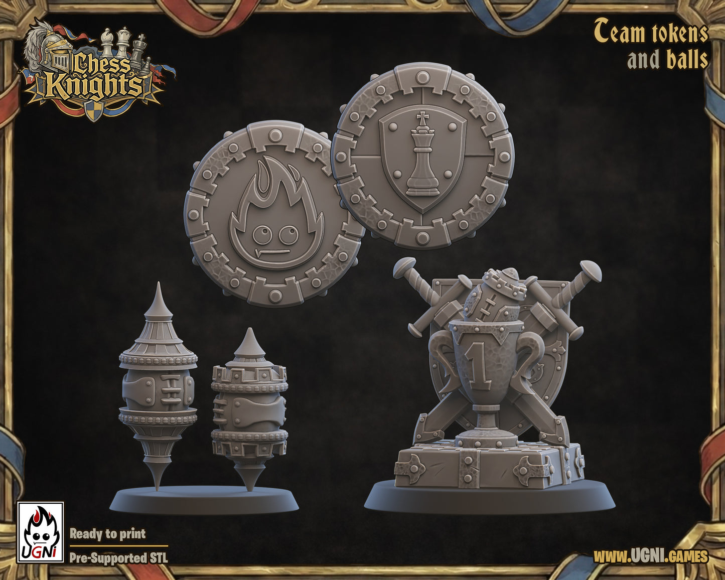 Chess Knights - Bretons team for Fantasy Football Tabletop Game Ugni miniatures - TheMajorLab