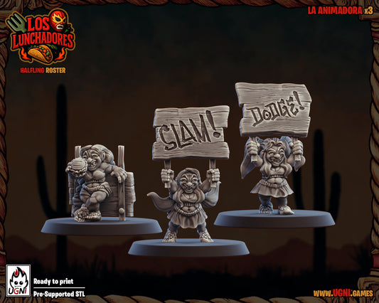 Los Lunchadores Cheerleaders Halfling Team Blood Fantasy Football Bowl Ugni Miniatures