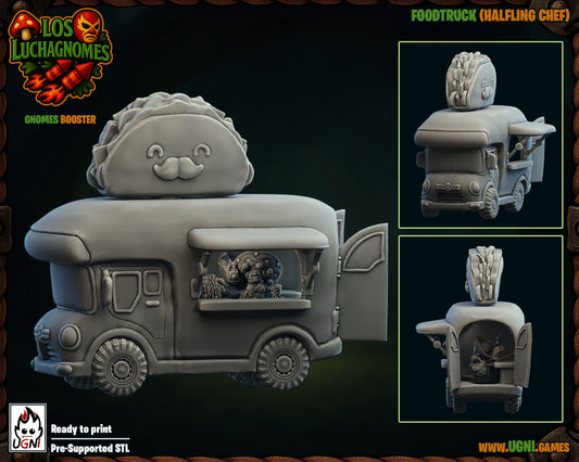 Halfling Chef with Food truck! High Quality Miniature for fantasy football games Ugni Miniatures