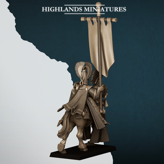 High Elves Lord with Banner - Aegean Heroes  - Highlands Miniature