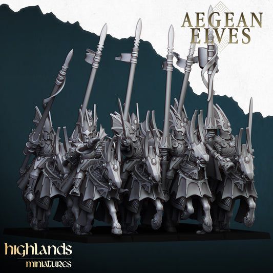 High Elves Mounted Dragons  - Aegean Heroes  - Highlands Miniature