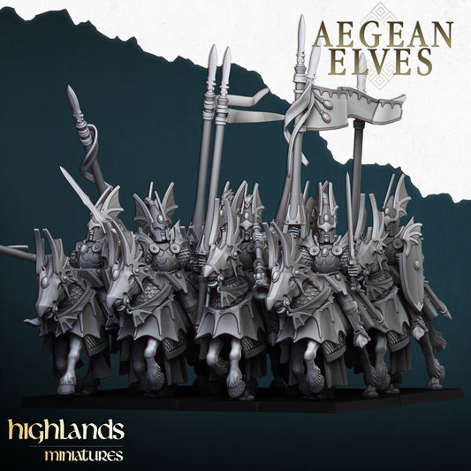 High Elves Mounted Dragons  - Aegean Heroes  - Highlands Miniature