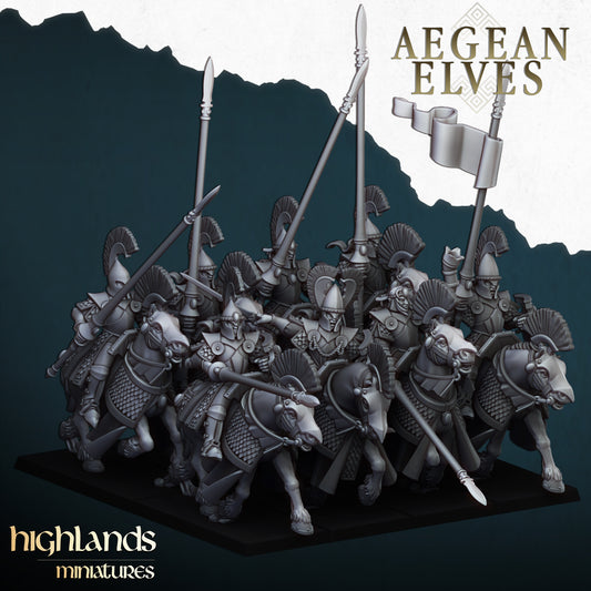 High Elves Mounted Lances - Aegean Heroes  - Highlands Miniature