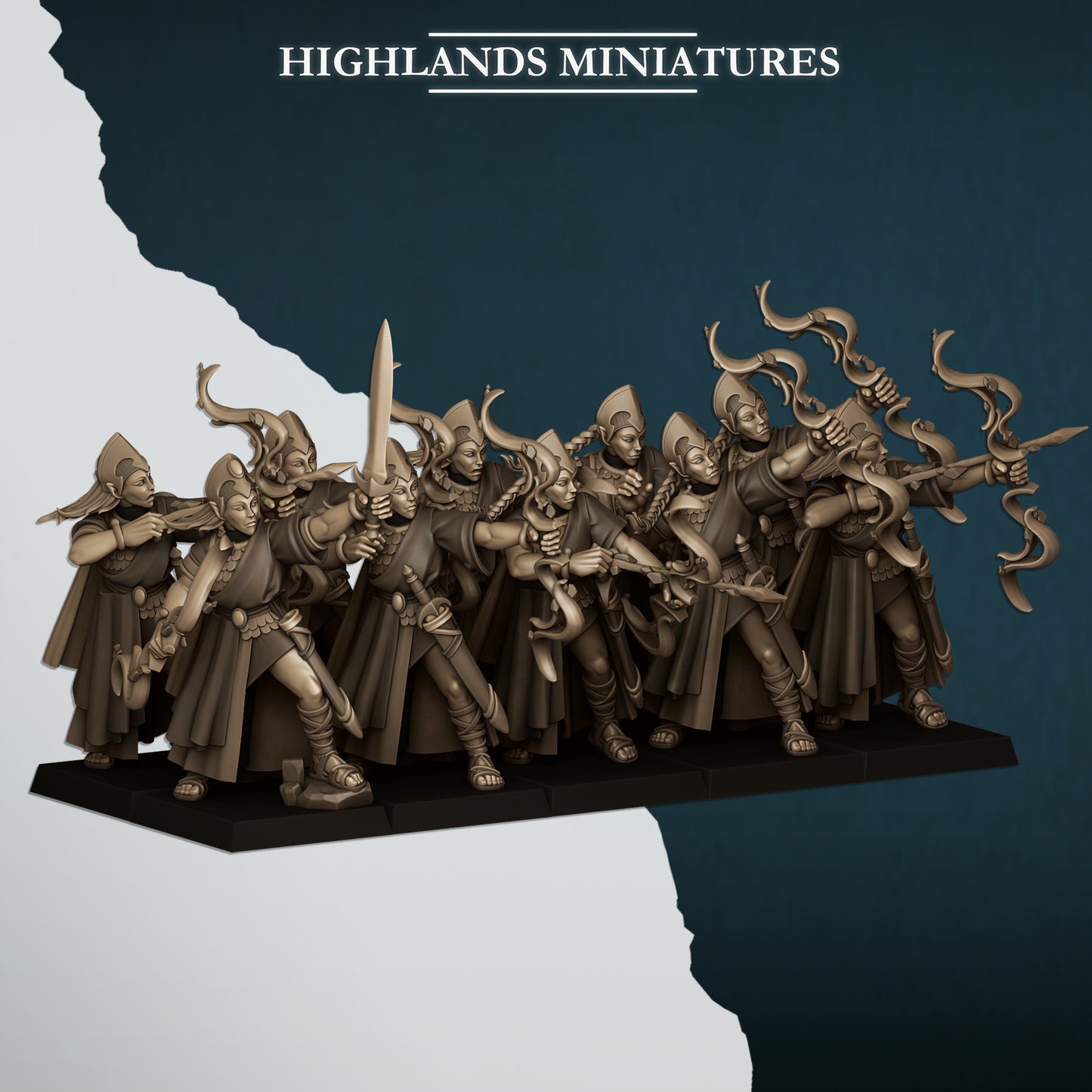 Aegeab Elves Army Archers and Mage | Highlands Miniatures