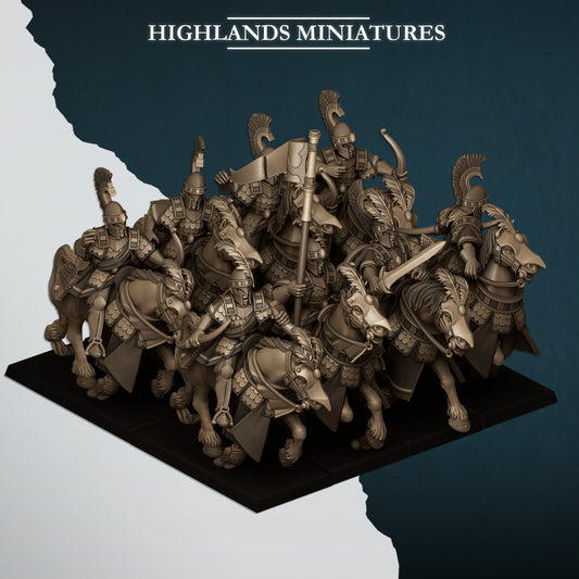 High Elves  Sea Hippeis with Bows on Horse - Aegean Heroes  - Highlands Miniature