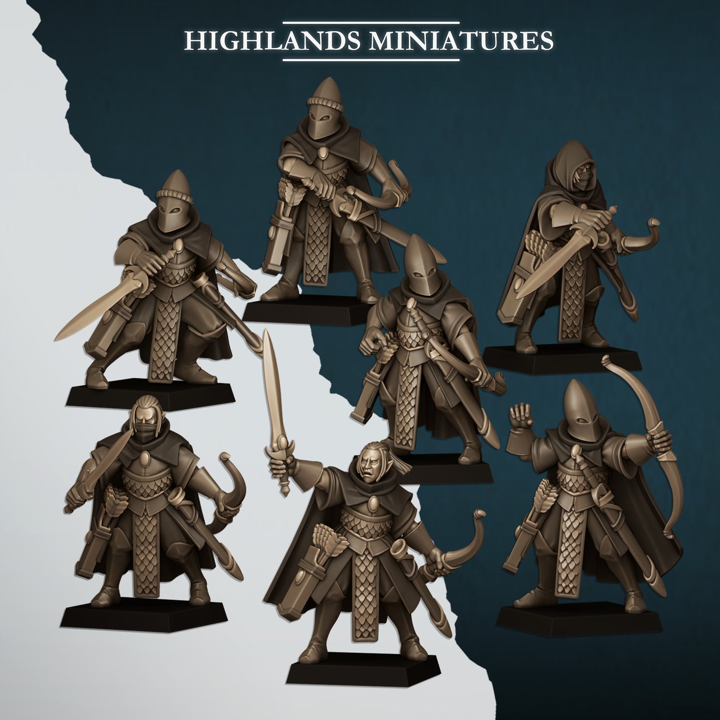 Aegeab Elves Army Archers and Mage | Highlands Miniatures