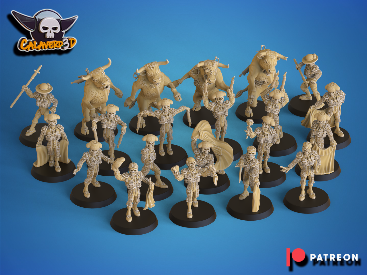 Los toreros muertos - Undead Team for Fantasy Football Miniature Tabletop Game - Calaverd3D - TheMajorLab