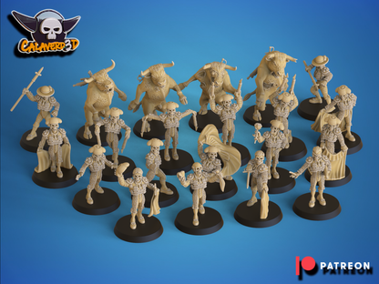 Los toreros muertos - Undead Team for Fantasy Football Miniature Tabletop Game - Calaverd3D - TheMajorLab