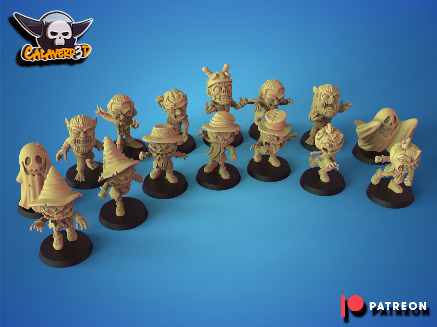 Necro-Halloween Chibi – Necromantic Horror – High Quality Miniatures for Fantasy Football Game – Calaverd3D