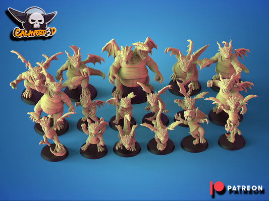 Dragon Force Lizardmen Team - 17 High-Quality 3D Print Miniatures | Blood Fantasy Football Bowl | Calaverd3D
