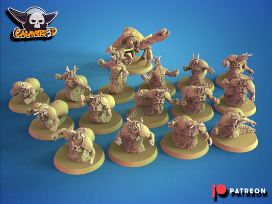 Battle Snails – 16 Miniatures High Quality Resin Blood Fantasy Football Bowl Dwarves Team – Calaverd3D