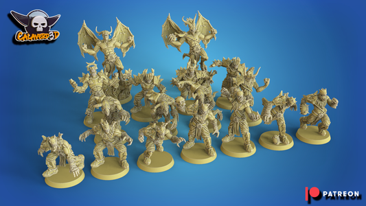 Damned from the ninth circle Bloodbound Team for Fantasy Football Miniature Tabletop Game Calaverd3D