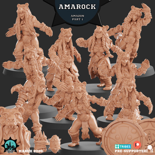 AMAROCK Amazon Team for Fantasy Football Tabletop Miniature Game Realm of paths - TheMajorLab
