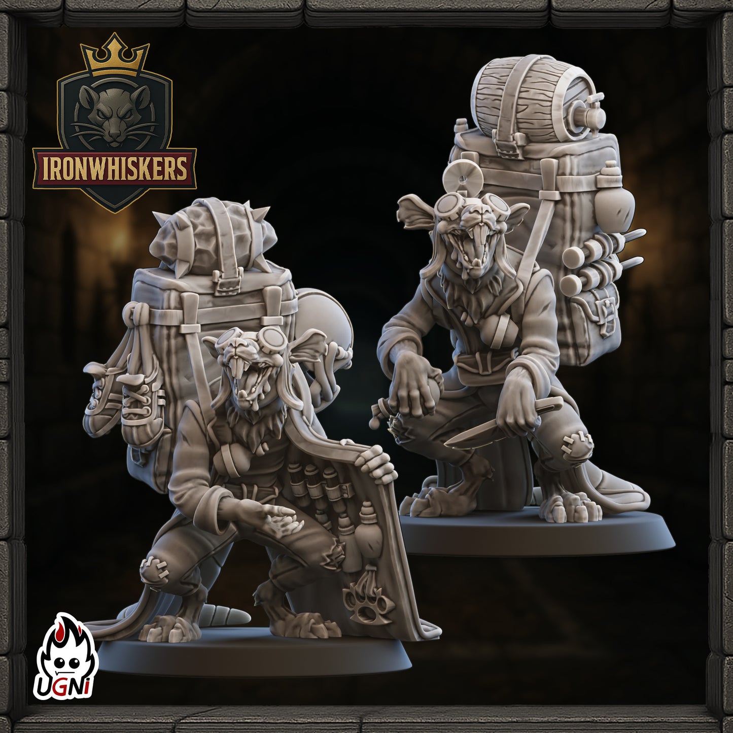 IronWhisker – Ratmen Team– High Quality Miniatures for Fantasy Football Game – Ugni Miniatures - TheMajorLab