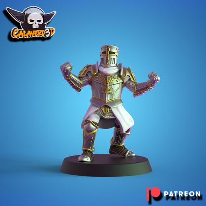 Knights of the Holy Grail - Bretons Team for Fantasy Football Miniature Tabletop Game - Calavered3D - TheMajorLab