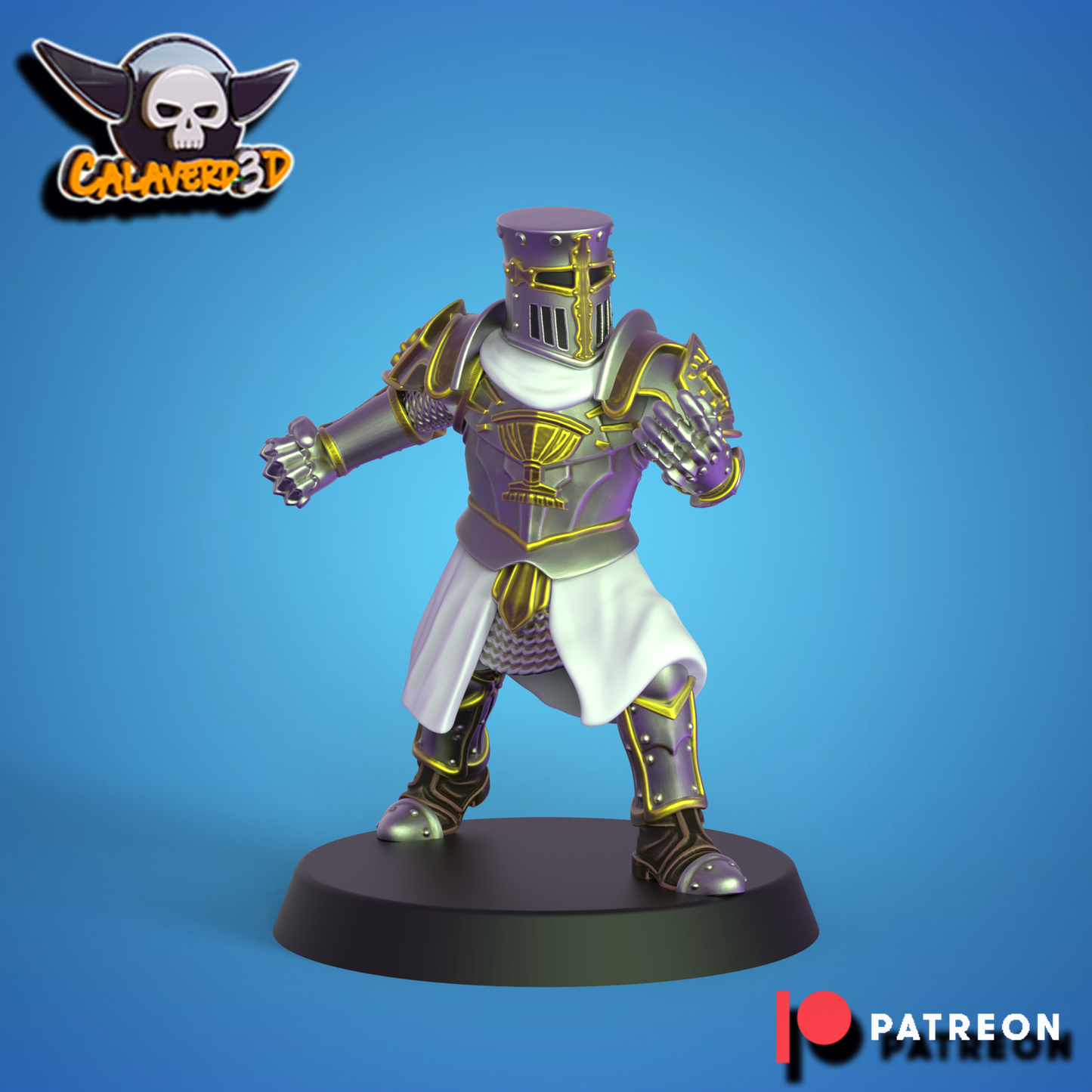 Knights of the Holy Grail - Bretons Team for Fantasy Football Miniature Tabletop Game - Calavered3D - TheMajorLab
