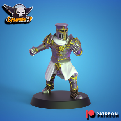 Knights of the Holy Grail - Bretons Team for Fantasy Football Miniature Tabletop Game - Calavered3D - TheMajorLab