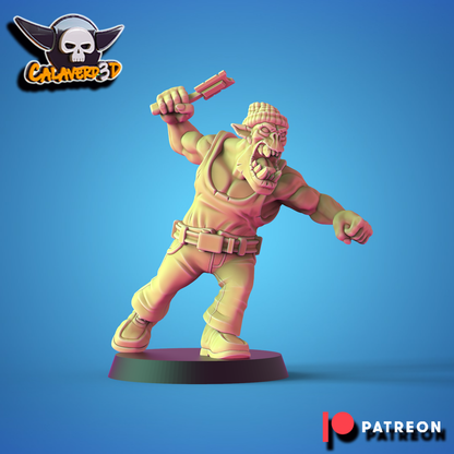 Prison Orcs Team - 22 High-Quality 3D Print Orc Miniatures | Blood Fantasy Football Bowl | Calaverd3D