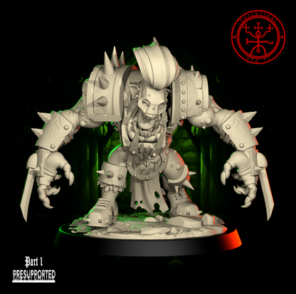 The GREEN FLASH - Brute Orc Team for Fantasy Football Miniature Tabletop Game – Torchlight Miniatures - TheMajorLab