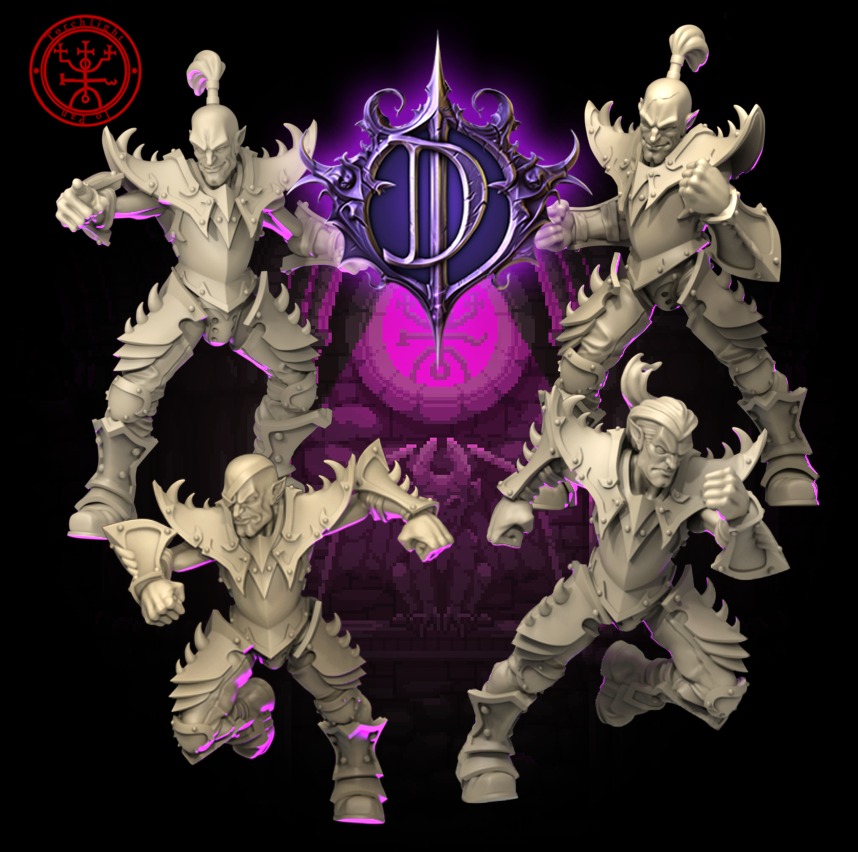 The Dark Daggers Dark Elves Team for Fantasy Football Miniature Tabletop Game Torchlight Models