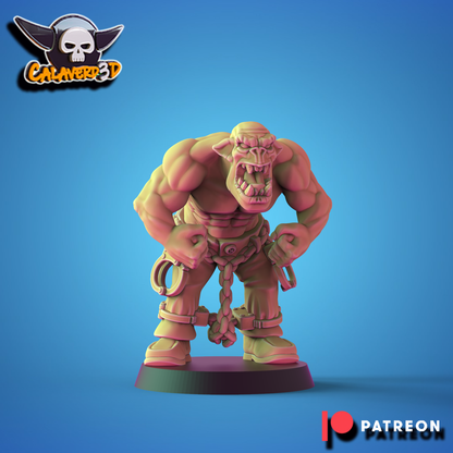 Prison Orcs Team - 22 High-Quality 3D Print Orc Miniatures | Blood Fantasy Football Bowl | Calaverd3D