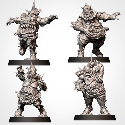 Fantasy Football tabletop miniatures featuring detailed Plague Chaos Team characters in dynamic poses.