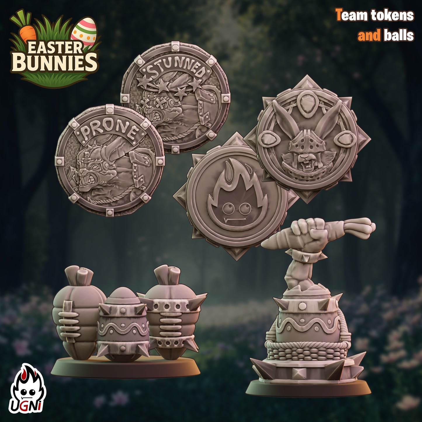 Easter Bunnies - Human Team for Fantasy Football Tabletop Games - UGNI Miniatures