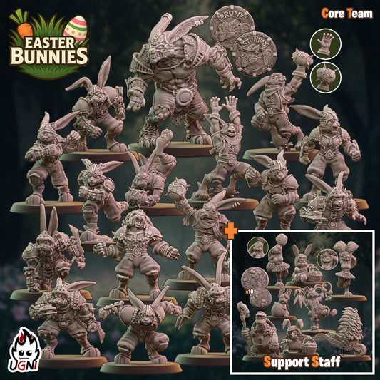 Easter Bunnies - Frogmen Team for Fantasy Football Tabletop Games - UGNI Miniatures - TheMajorLab