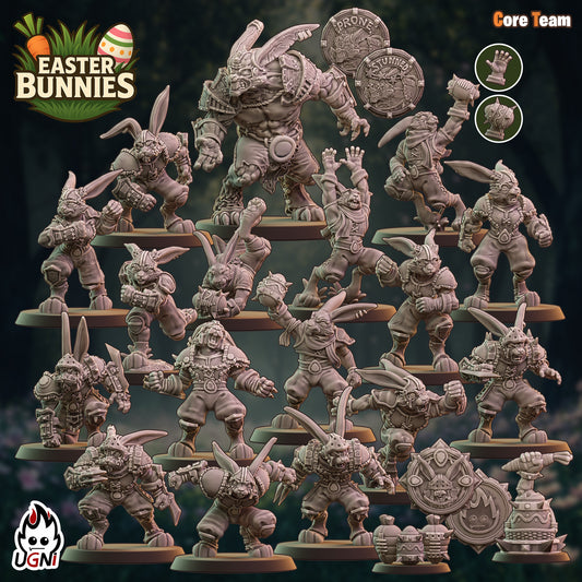 Easter Bunnies - Frogmen Team for Fantasy Football Tabletop Games - UGNI Miniatures - TheMajorLab