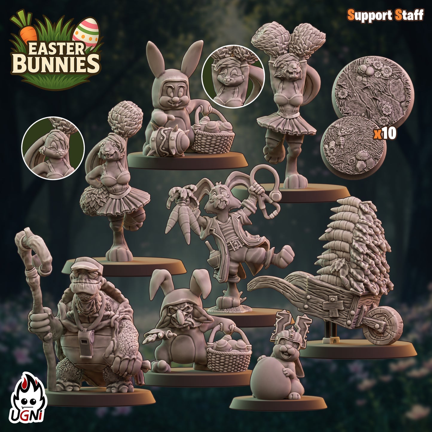 Easter Bunnies - Frogmen Team for Fantasy Football Tabletop Games - UGNI Miniatures - TheMajorLab