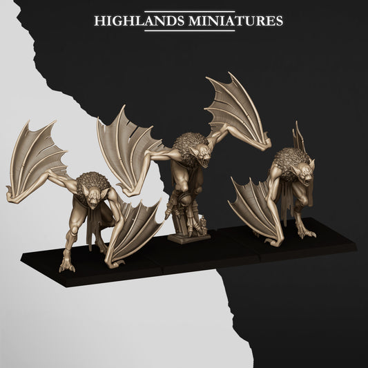 Monsters of the Crypt – Crypt Bats by Highlands Miniatures | Resin Undead Bat Creatures for Fantasy Wargames