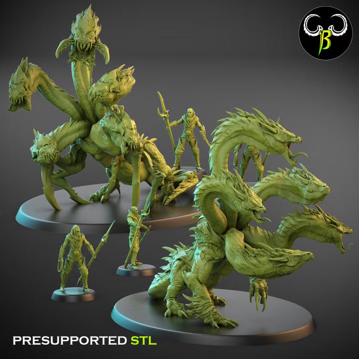 Cave Dweller Squad - ClayBeastCreation, Cult of the Eight hydra miniatures